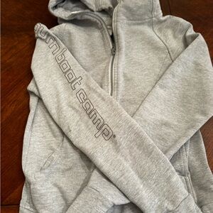 Burn Boot Camp Women's Light Gray Zip-Up Hoodie Sz small
